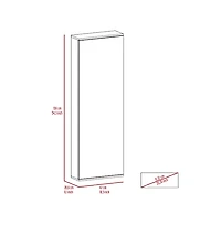 Baltimore Wall Mounted Shoe Rack, Mirror, Single Door, Ten Shoes Capacity, White