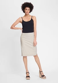 Olsen Women's Linen Blend Pull-On Skirt