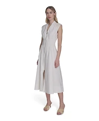 Vince Camuto Women's Cotton Zip-Front Midi Dress