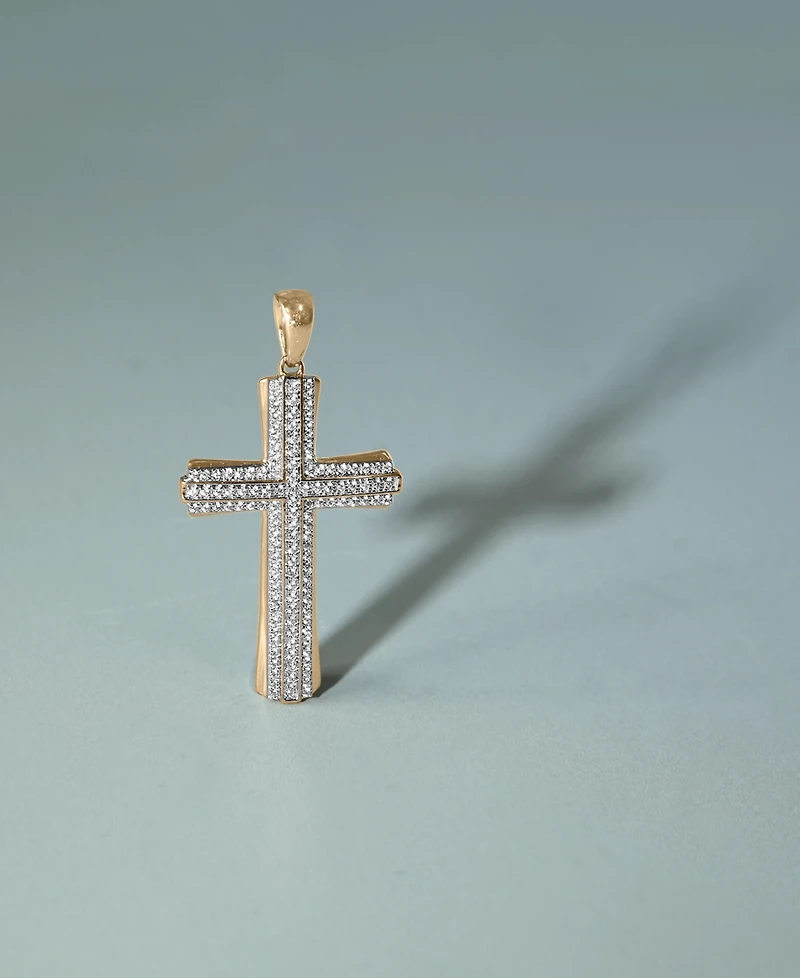 Men's Diamond Cross Pendant (1/2 ct. t.w) in 14k White Gold