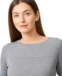 Melissa Paige Women's Petite Boat Neck Long-Sleeve Sweater