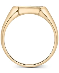 Macy's Men's 14k Gold Onyx Octagon Polished Ridged Ring