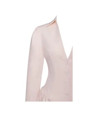 Miss Circle Women's Xabrina Macaron Pink Long Sleeve Shirt Mini Dress