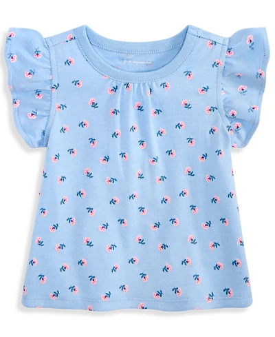 First Impressions Baby Girls Flutter Sleeve 3-24 Month Floral T-Shirt, Exclusively at Macy's