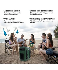 Quiksilver Coastal Collection Zipperless 48-72H 5 Layer Insulated Sweat Free Backpack Cooler with Air Sealed Lid