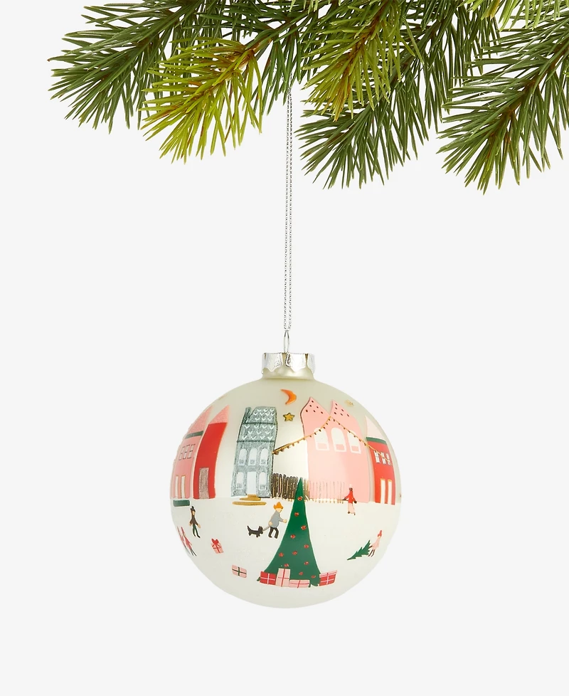 Holiday Lane Merry Magic Winter Town Ball Ornament, Macy's Exclusive