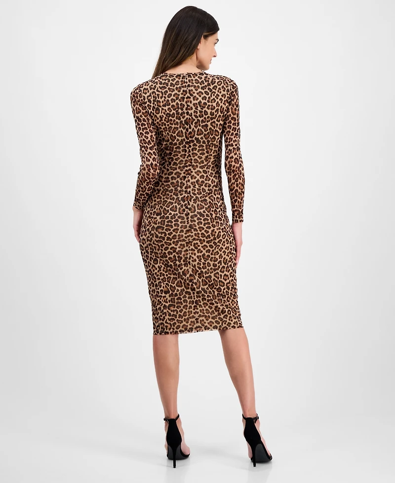 Anne Klein Women's Printed Long-Sleeve Sheath Dress