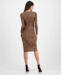 Anne Klein Women's Printed Long-Sleeve Sheath Dress