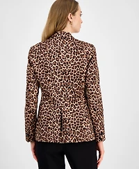 Anne Klein Women's Animal-Print One-Button Blazer