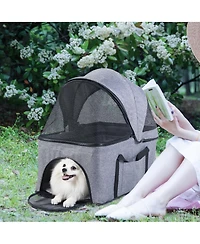 Bingopaw DetBINGOPAW 3 in 1 Dog Stroller with Detachable Carrier 4 Wheels Pet Travel Strolling Cart