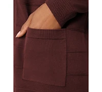 Melissa Paige Petite Textured-Stripe Open-Front Cardigan Sweater