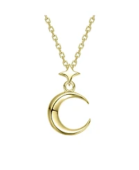 Sleek Crescent Moon and Star Necklace
