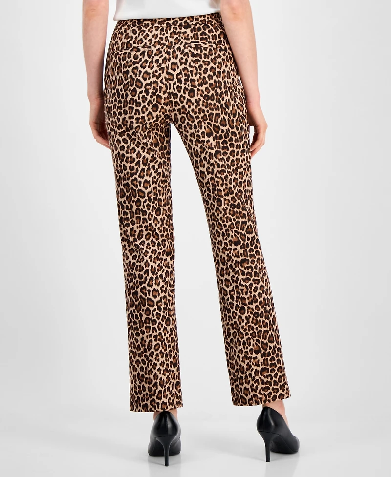 Anne Klein Women's Animal-Print Bootcut Pants