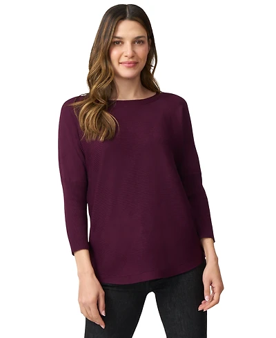 Melissa Paige Petite Diamond-Knit Dolman-Sleeve Sweater