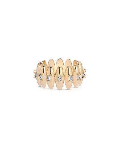 Ettika Oval Dome Baguette Band Ring
