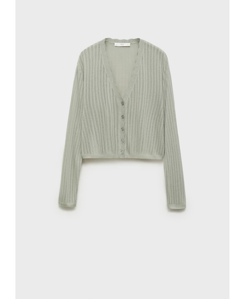 Mango Women's Openwork Detail Pajama Cardigan