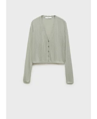 Mango Women's Openwork Detail Pajama Cardigan