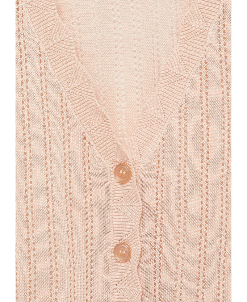 Mango Women's Openwork Detail Pajama Cardigan