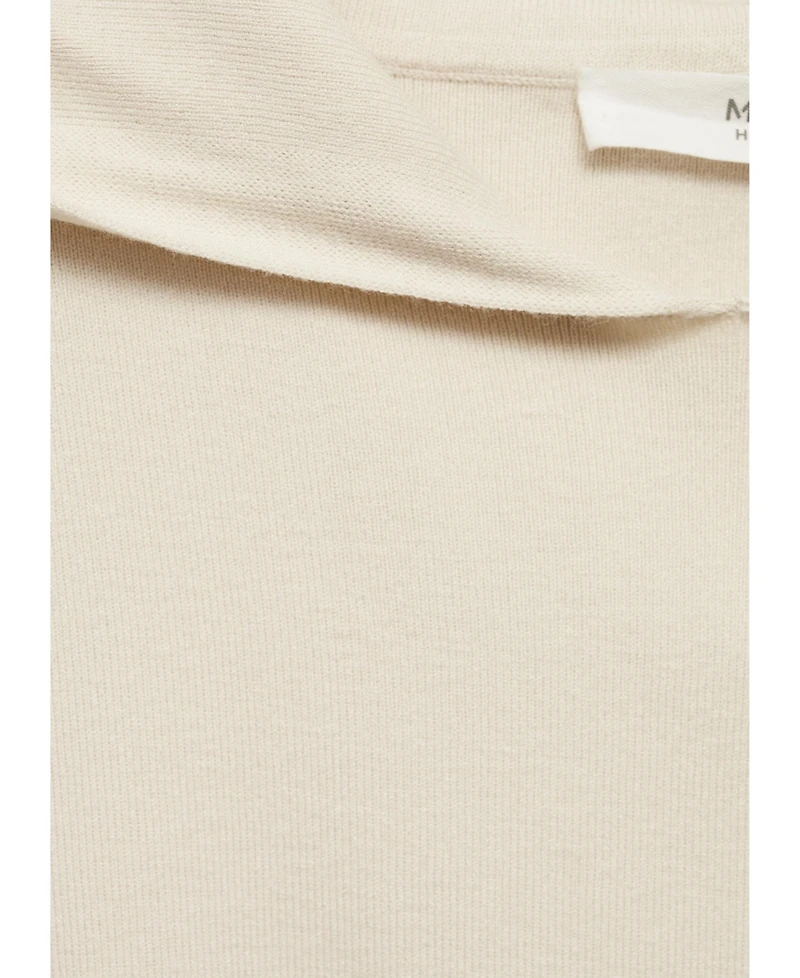 Mango Women's Ribbed Knit Hoodie Sweatshirt