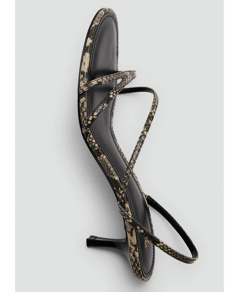 Mango Women's Animal Print Strap Heel Sandals