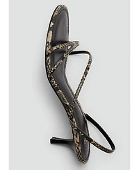 Mango Women's Animal Print Strap Heel Sandals