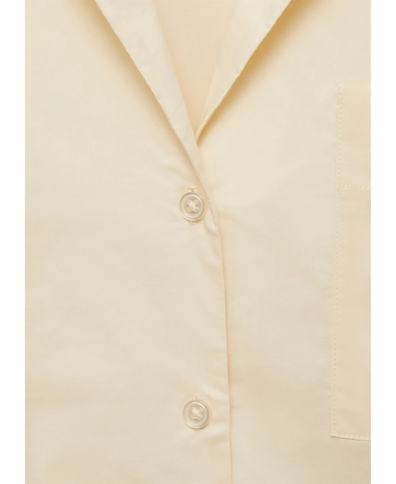 Mango Women's Garment-Washed Cotton Nightgown