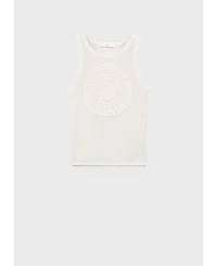 Mango Women's Cotton Crochet Top