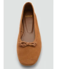Mango Women's Bow Suede Ballerinas Shoes