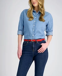 Levi's Women's Fully Adjustable Skinny Braided Genuine Leather Belt