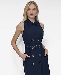 Dkny Women's Sleeveless Belted Trench Dress