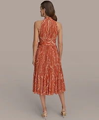 Donna Karan New York Women's Halter Chiffon A-Line Dress