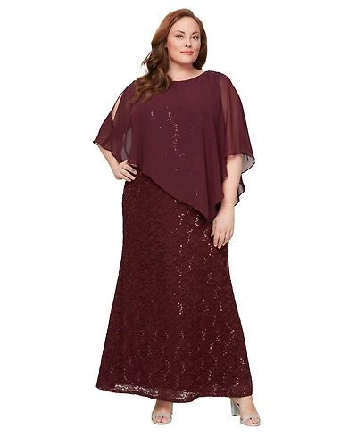 Sl Fashions Plus Beaded Popover Gown