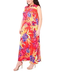 Msk Plus Printed Jersey Sleeveless Maxi Dress