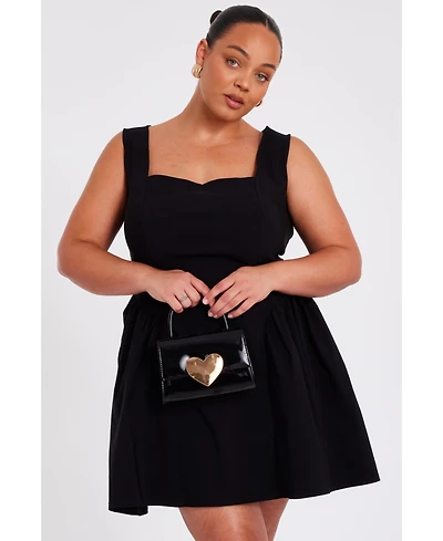 Quiz Plus Square Neck Drop Waist Mini Dress