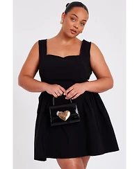Quiz Plus Square Neck Drop Waist Mini Dress