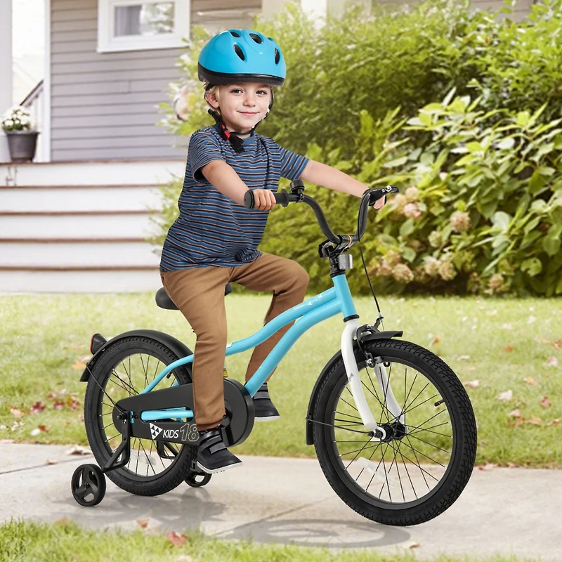 Kids Bike with Training Wheels for Older Children Adjustable Seat and Handlebar