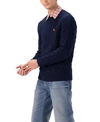 Members Only Men's Crew Neck Cable Knit Sweater