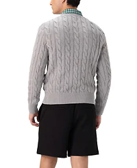 Members Only Men's Crew Neck Cable Knit Sweater