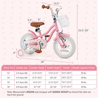 Kids Bike with Training Wheels and Front Basket for Boys and Girls Ages 3–4
