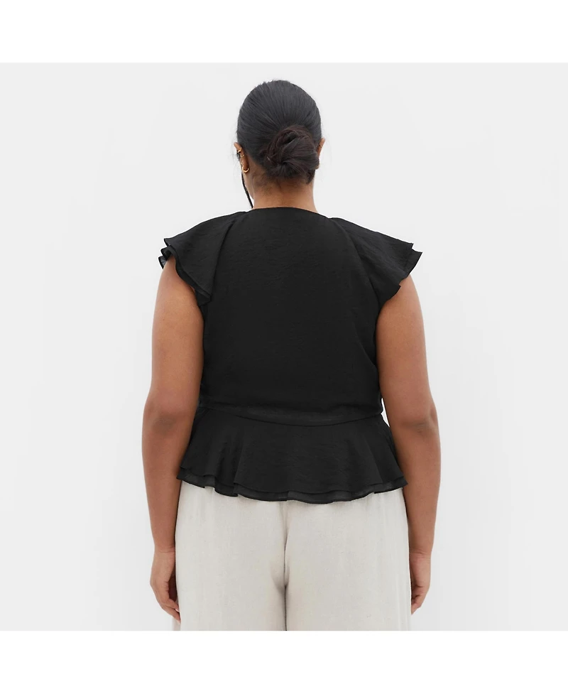 City Chic Plus Sweet Ruffle Top
