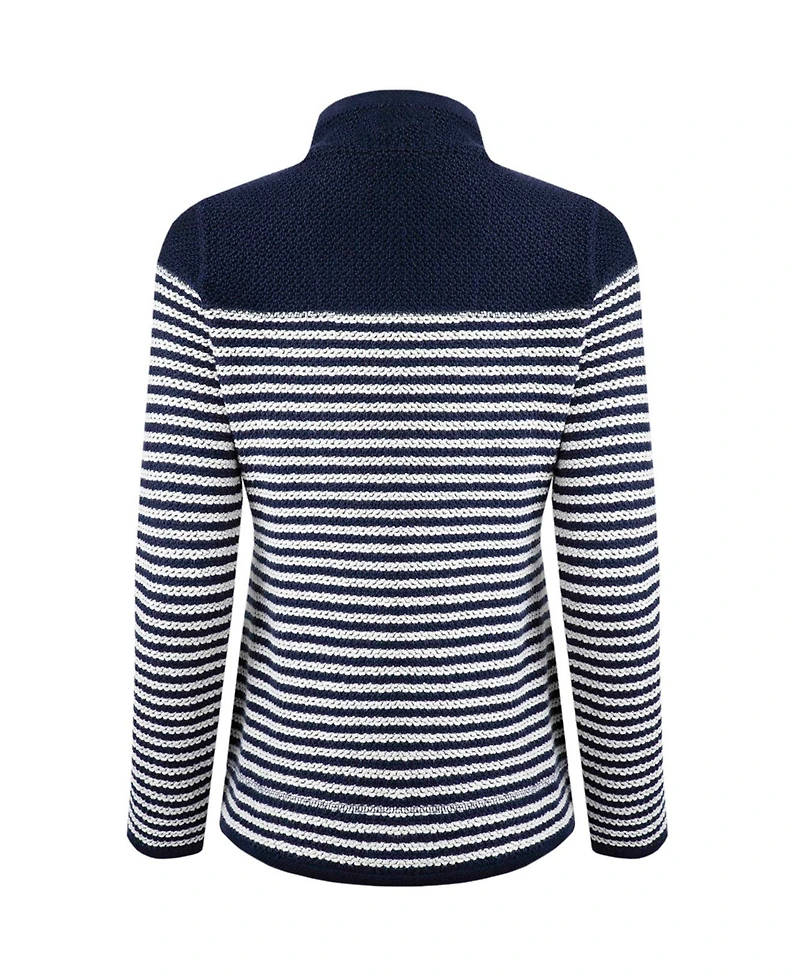 Weird Fish Women's Juliet 1/4 Zip Stripe Macaroni