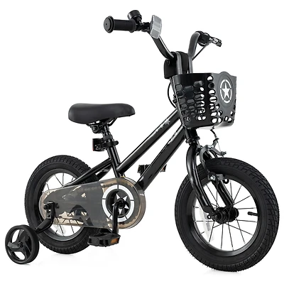 Kids Bike with Basket and Training Wheels for Children Aged 3-5 Years Old