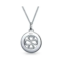 Bling Jewelry Ayllu Amulet Heart Infinity Clover Pendant Necklace for Love and Luck Silver