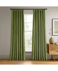 Half Price Drapes Basque Green Signature Velvet Blackout Curtain
