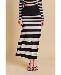 endless rose Women's Striped Midi Skirt