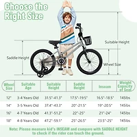 Kids Bike with Adjustable Seat and Transparent Chain Cover