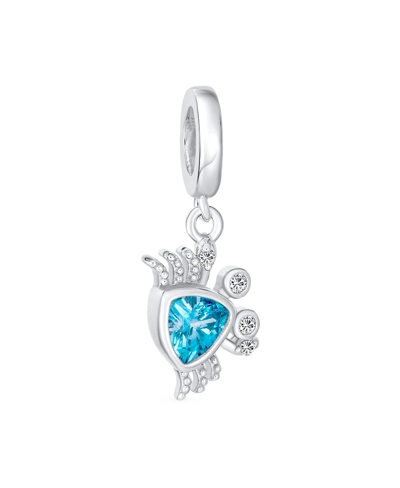 Bling Jewelry London Blue Cz Nautical Charm Bead Sterling Silver for European Bracelet