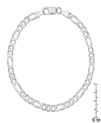 Steeltime Men's Sterling Silver Figaro Link Chain Bracelet