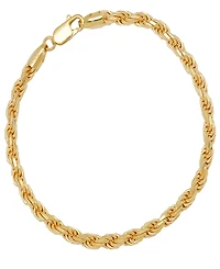 Steeltime Unisex 14K Gold Plated Sterling Silver Rope Chain Bracelet