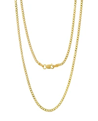 Steeltime Unisex 14K Gold Plated Cuban Flat Necklace